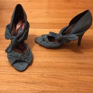 Blue suede heels
